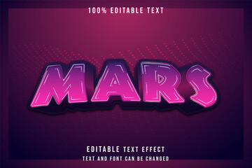 Mars,3 dimensions editable text effect modern shadow futuristic style
