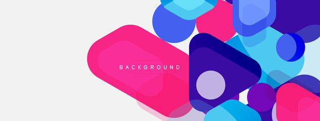 Abstract round geometric shapes and circles background. Trendy techno business template for wallpaper, banner, background or landing
