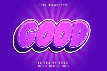 Good,3 dimensions editable text effect modern shadow comic style