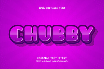 Chubby,3 dimensions editable text effect modern shadow comic style
