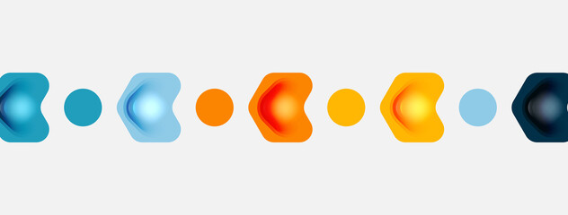 Color arrow shapes on white backdrop. Minimal geometric abstract background. Vector illustration for wallpaper banner background or landing page