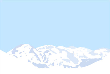 冬の雪山のある風景
