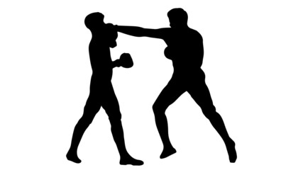 Fototapeta na wymiar Boxing fight silhouette