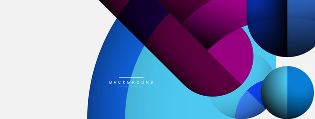 Geometric abstract background. Round shapes, circles, lines composition for wallpaper banner background or landing page