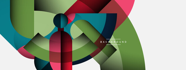 Obraz premium Trendy shapes, color minimal design composition, lines and shadows for wallpaper banner background or landing page