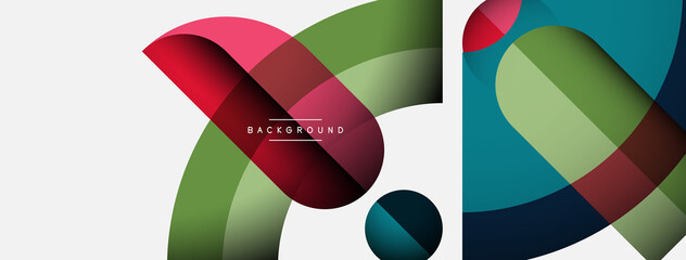 Obraz premium Trendy shapes, color minimal design composition, lines and shadows for wallpaper banner background or landing page