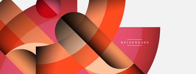 Obraz premium Geometric abstract background. Round shapes, circles, lines composition for wallpaper banner background or landing page