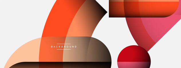 Geometric abstract background. Round shapes, circles, lines composition for wallpaper banner background or landing page