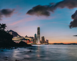 Sunset in Hong Kong Causeway Bay
