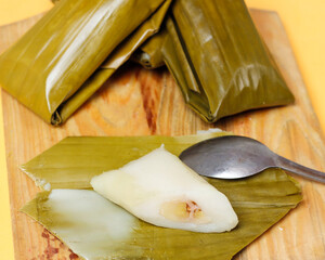 Nagasari is a kind of soft-textured cake that is usually wrapped in banana leaves and then steamed....