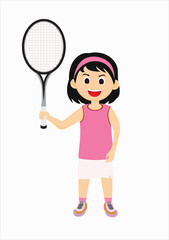 Obraz na płótnie Canvas child playing tennis
