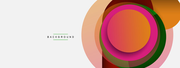 Vector round shapes circles minimal geometric background. Vector illustration for wallpaper banner background or landing page