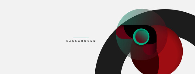 Vector round shapes circles minimal geometric background. Vector illustration for wallpaper banner background or landing page