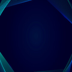 Neon synthwave border on a squared dark blue template vector