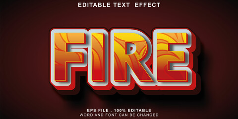 text effect editable fire