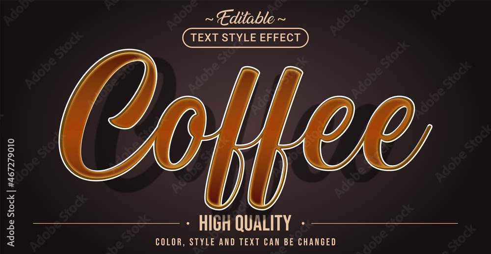 Poster editable text style effect - coffee text style theme.