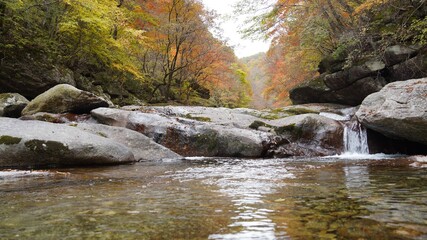 Beautiful autumn valley scenery in Korea