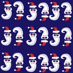 Decoración textura papa Noel con fondo azul