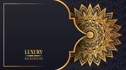 Luxury mandala background with golden arabesque pattern Arabic Islamic east style. Decorative mandala for print, brochure, flyer, banner, poster, cover, 
