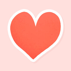 Red love heart shaped icon social ads template vector