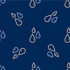 Line Drops of honey icon isolated seamless pattern on blue background. Honey cells symbol. Sweet natural food. Vector
