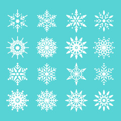 Obraz na płótnie Canvas set of snowflakes vector icon logo 