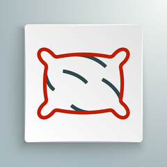 Line Rectangular pillow icon isolated on white background. Cushion sign. Orthopedic pillow. Colorful outline concept. Vector