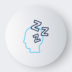 Line Dreams icon isolated on white background. Sleep, rest, dream concept. Resting time and comfortable relaxation. Colorful outline concept. Vector