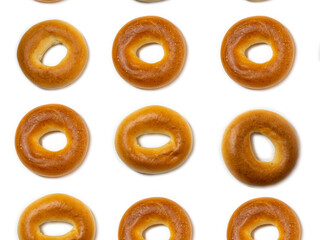   A round bakery product with a hole.  Baking background