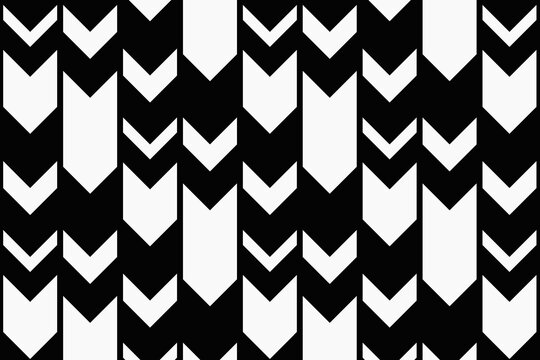Arrow pattern background, black zigzag, simple design vector