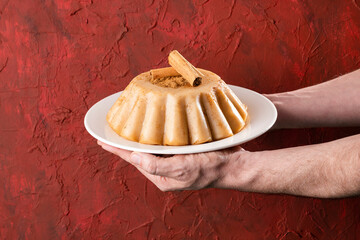 Colombian dessert natilla traditionally served during Christmas