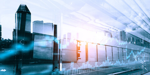 Business graph and trade monitor