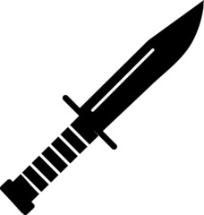  Combat knive black, isolated icons on a white background.eps