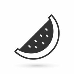 Grey Watermelon icon isolated on white background. Vector