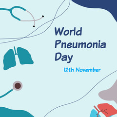 world pneumonia day poster, vector, healtchare and medical background holiday