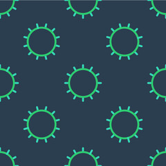 Line Sun icon isolated seamless pattern on blue background. Summer symbol. Good sunny day. Vector