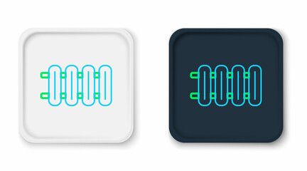 Line Heating radiator icon isolated on white background. Colorful outline concept. Vector