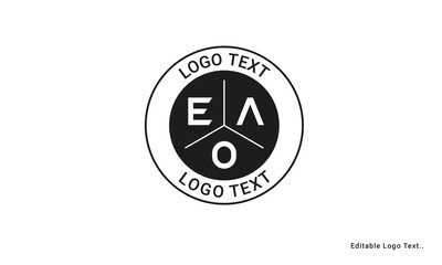 Vintage Retro EAO Letters Logo Vector Stamp	