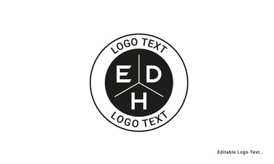 Vintage Retro EDH Letters Logo Vector Stamp	