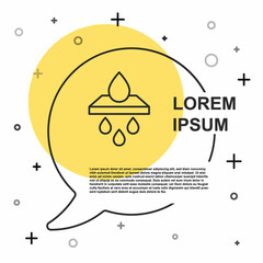 Black line Water filter cartridge icon isolated on white background. Random dynamic shapes. Vector