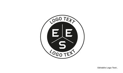 Vintage Retro EES Letters Logo Vector Stamp	