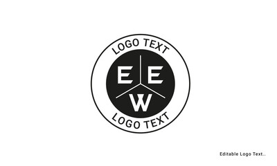 Vintage Retro EEW Letters Logo Vector Stamp	