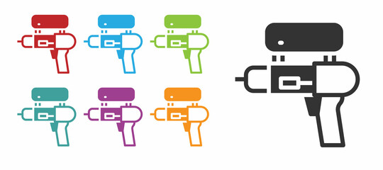 Black Water gun icon isolated on white background. Set icons colorful. Vector