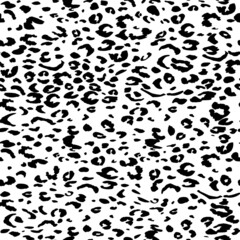 Abstract modern leopard seamless pattern. Animals trendy background. Black and white decorative vector illustration for print, card, postcard, fabric, textile. Modern ornament of stylized skin.