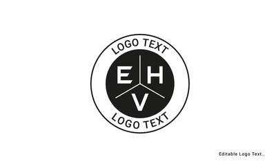 Vintage Retro EHV Letters Logo Vector Stamp	