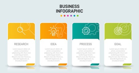 Infographic design with icons and 4 options or steps. Thin line vector. Infographics business concept. Can be used for info graphics, flow charts, presentations, web sites, banners, printed materials.