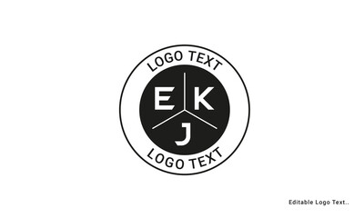 Vintage Retro EKJ Letters Logo Vector Stamp	