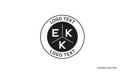 Vintage Retro EKK Letters Logo Vector Stamp	