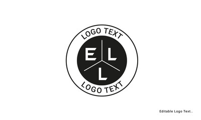 Vintage Retro ELL Letters Logo Vector Stamp	