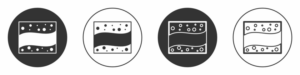 Black Gold mine icon isolated on white background. Circle button. Vector